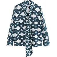 Next Blusa petróleo / menta / branco