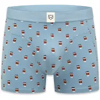 Adam Boxers 'Take Away Coffee' azul claro / castanho ferrugento / preto / branco
