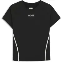 BOSS Camisa 'Elogofit2' preto / branco