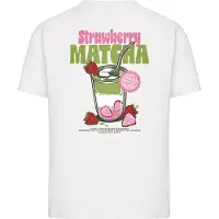 Miss Tee Camisa 'Strawberry Matcha' kiwi / rosa claro / vermelho / branco