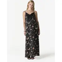 KOROSHI Vestido cinzento claro / cinzento escuro / laranja claro / preto