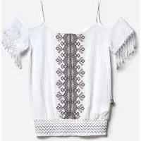 KOROSHI Blusa bege / azul / preto / branco