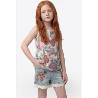 KOROSHI Top cor-de-rosa / borgonha / preto / branco