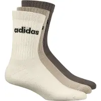 Adidas Meias de desporto 'Linear Crew Cushioned 3 Pairs' creme / chocolate / umbra