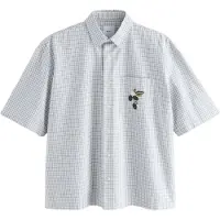 Next Camisa azul céu / cáqui / verde escuro / preto