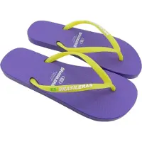 Brasileras Chinelos de dedo 'Neon W' amarelo claro / berinjela