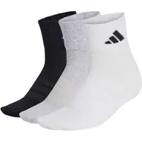Adidas Meias de desporto 'THIN&LIGHT SPORTSWEAR ANKLE 3 PAIR PACK' cinzento claro / preto / branco