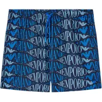 Emporio Armani para homem. EM000583_AF20442 Fato de banho azul estampado (L), Beachwear, Poliéster