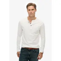Superdry para homem. M6010907A Camiseta Classic Essential branca (L), Branco, Casual, Algodão, Manga comprida