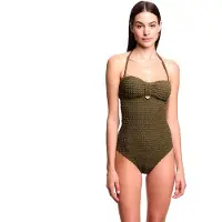 Emporio Armani para mulher. EW003297_AF20247 Fato de banho verde Olivia (M), Beachwear, Poliéster
