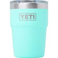 Yeti Rambler Stackable Cup 16oz Mag Slider Lid, Seafoam, garrafa térmica empilhável com tampa, 473 ml