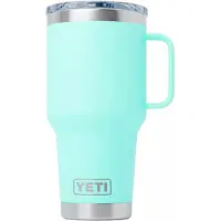 Yeti Rambler Travel Mug 30oz Stronghold Lid, Seafoam, copo térmico com tampa, 887 ml
