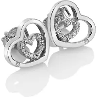 Hot Diamonds Adorable Encased Silver Heart Orecchini DE548