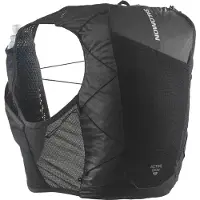 Salomon - Mochilas trail - Active Skin 12 Set Black/Metal para Unissexo - Tamanho XS - Preto
