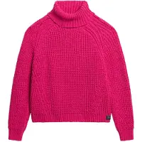 Superdry para mulher. W6110397A Camisola Slouchy Stitch Roll cor-de-rosa (L), Casual, Acrílico