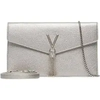 Valentino para mulher. VBS9XJ17 Bolsa de ombro com pormenores metálicos prateados (OSFA), Prata, Casual, Poliuretano