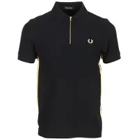 Fred perry para homem. M2443 Pólo de riscas preto (M), Casual, Algodão, Manga curta