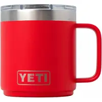 Yeti Rambler Stackable Mug 2.0 10oz Mag Slider Lid, Rescue Red, copo térmico empilhável com tampa, 295 ml