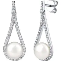 Silvego Orecchini Lusso Argento Perla Bianca — Orecchini