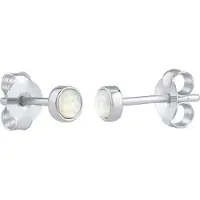 Silvego Orecchini Argento Opale Sintetico Bianco — Orecchini