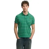 Superdry para homem. M1110464A Polo Vintage Stripe verde (XL), Casual, Algodão, Manga curta