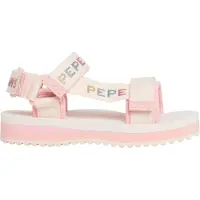 Pepe Jeans para menina. PGS70068 Sandálias de tiras brancas em bruto (38), Branco, 1 a 3cm, Velcro, Casual, moda infantil