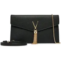 Valentino para mulher. VBS9XJ17 Bolsa de ombro com pormenor metálico preto (OSFA), Casual, Poliuretano