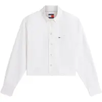 Tommy Hilfiger Blusa 'Relaxed Fit Cropped' navy / vermelho cereja / branco