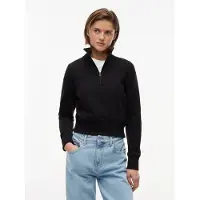Tommy Hilfiger Sweatshirt 'Slim Quarter-zip' preto