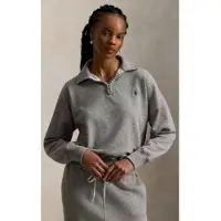 Ralph Lauren para mulher. 211B18686004 Pulôver de lã leve com fecho de correr cinzento (S), Casual, Cinza, Algodão