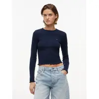Tommy Hilfiger Camisa 'Ruffle Slim Long Sleeve' navy