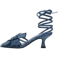 Desigual , Sandália apliques flor, Mulher, AlgodÃO, Azul, 38