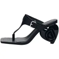 Desigual , Sandália de salto efeito pele, Mulher, Poliuretano, Preto, 38