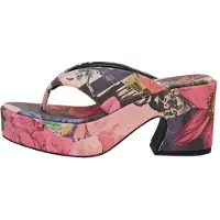 Desigual , sandália plataforma estampada, Mulher, AlgodÃO, Vermelho, 37