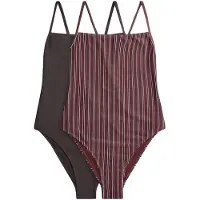 The Set Fato de banho castanho / vermelho vinho / preto / branco