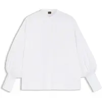 BOSS para mulher. 50564536 Camisa Betta branca (40), Branco, Casual, Algodão, Clássico, Manga comprida