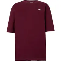Adidas Originals Camisa 'Essentials' vermelho vinho / branco