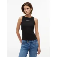 Tommy Hilfiger Top 'Logo Slim Tank' preto / branco
