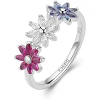 Rosato Silver flower Anello con cubic zirconia Gaia RZGA81 - Circonferenza: 54 mm