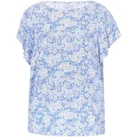Jeona Blusa 'Fashion Look' azul céu / branco