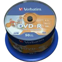 Verbatim Dvd-r Imprimível De 4.7 Gb E Velocidade 16x 50 Unidades