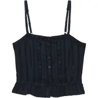 Superdry para mulher. W6012218A Top camisola renda marinho (S), Casual, Algodão, Sem mangas / correias