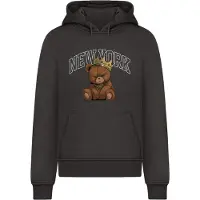 Mister tee Sweatshirt 'NY Crowned Bear' castanho / ouro / preto / branco