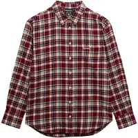 Superdry para mulher. W4010547A Camisa Check Flannel Relaxed bordô (XS), Casual, Algodão, Manga comprida, Borgonha
