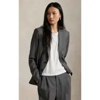 Ralph Lauren para mulher. 211971389001 Blazer de mistura de lã cinzenta (42), Casual, Cinza, Clássico