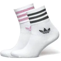 Adidas Meias Mid-Cut Glitter Crew Socks 2 Pairs mulheres - Branco - M