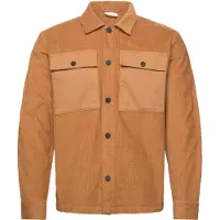 Knowledge cotton apparel - Camisas - Organic Cotton Corduroy Overshirt Apple Cinnamon para Homem - Tamanho L - Laranja