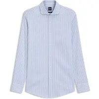 BOSS Camisa clássica 'HANK' azul claro / branco