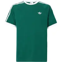 Adidas Originals Camisa '3-Stripes' verde escuro / branco