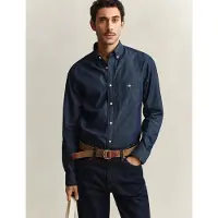 Gant para homem. 3000400 Camisa Regular Fit navy (XL), Casual, Algodão, Clássico, Manga comprida, Marinho
